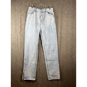 Nasty Gal Womens Jeans Size 8 Blue Straight Light Wash Split Hem